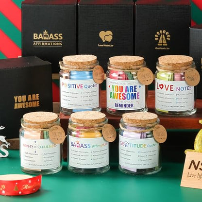 Badass Affirmations Jar Congratulations Graduation Gifts Motivational and Inspirational Gifts for Women Men Boss Unique Funny Christmas Birthday Gift for Sister Coworker Friend