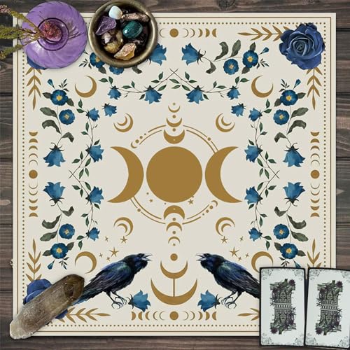 Knana Tarot Altar Cloth - Silk Witchcraft Mat for Reading - Includes Tarot Card Bag (Sun Moon) - color: Sun Moon