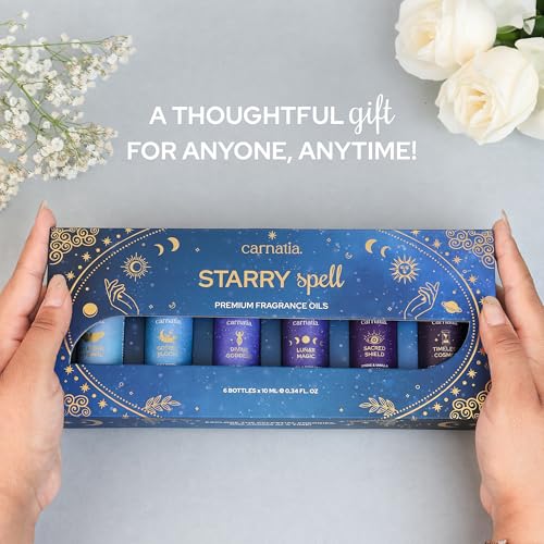 Starry Spell Fragrance Oil Set – 6 Magical & Calming Aromatherapy Blends for Stress Relief, Relaxation & Emotional Wellness | Mystical Fragrance Oils for Diffusers, Massage & Meditation