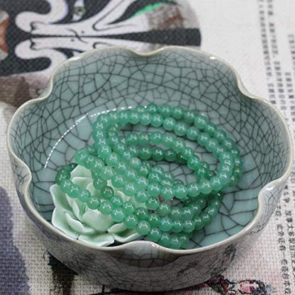 Keleny Semi Precious Crystal 6mm Round Beads Rock Yoga Stretch Bracelet 7 Inch Unisex Unisex - color: A Grade Green Aventurine