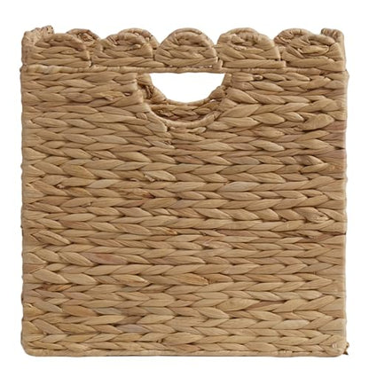 charming folding petal storage basket - stylish wicker laundry basket for organizing blankets and more, versatile cube storage bin with water-resistant design11.8''*11.8''*11.8''.