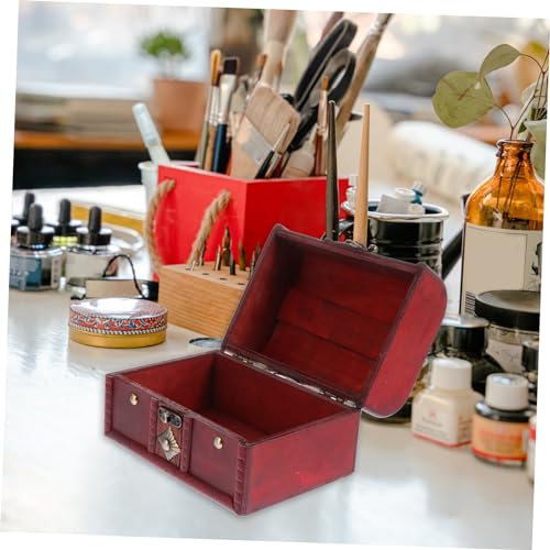 LIFKOME Retro Style Wooden Storage Box Large Capacity Sturdy Jewelry Coins and Office Supplies