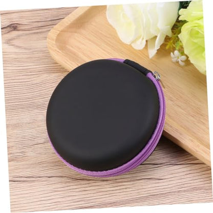 DOITOOL 12 Storage Bags Cajas Organizadoras Faux Leather Round Storage Bag Suitcase Hamburger Storage Box, Violet, medium