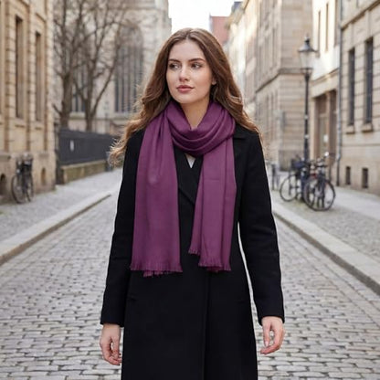 Pashmina shawls and wraps for Evening Dresses Scarf for Women Winter Shawl Wraps for Women Weedings - color: Purple-2