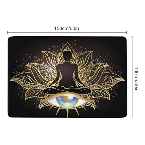 Gold Chakra Female Doing Yoga Art Ultra Soft Non-Slip Area Rugs Indoor Throw Area Rug Short Flannel Carpet for Living Room Bedroom Dining Room