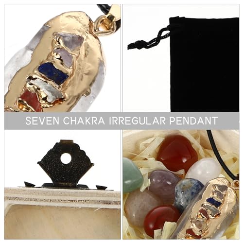 minkissy 1set Seven Chakra Natural Healing Stones for Meditation and Chakra Balancing Box for Mindfulness Practices and Spiritual Rituals