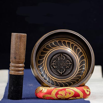 3pc 11.5cm Handmade Buddha Sound Black Bowl Yoga Meditation Singing Bowl Home Decor Ornaments