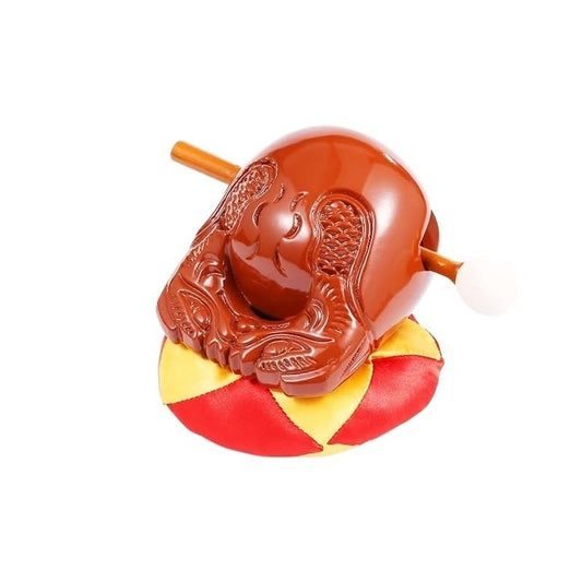 HUFFA Teakwood Wooden Fish Muyu Carved Temple Block Mokugyo Buddhist Monk Zen Drum (Color : Yellow, Size : 3.5 inches)