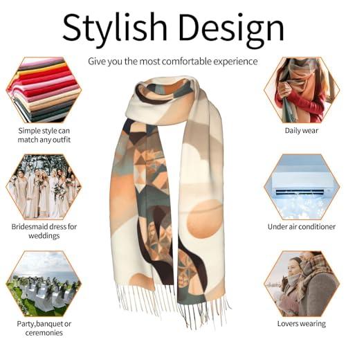 Meditation Scarf for Women Winter Warm Scarves, Cashmere Feel Tassel Fashion Scarfs, Pashmina Shawl and Wraps
