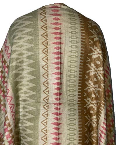 Tibetan Meditation Shawl 100% Yak Wool Handloom Thickened Geometric Open Shawl Cloak The Scarf of Tourism Ethnic Wind in Tibet Keeping Warm in Autumn 0179