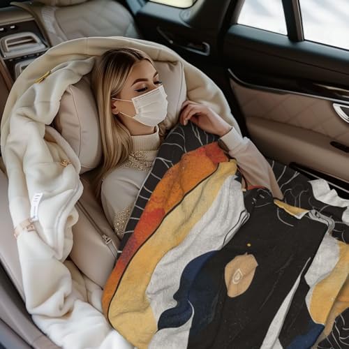 Yoga Meditation Printed Flannel Throw Blanket 80x60 Inch, 280g Anti-Pilling Soft Lightweight Warm Lap Blanket for Couch, Bed, Travel, Camping, Office Use - size: 80x60 Inch