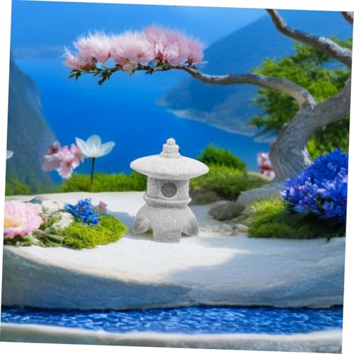 Miniature Japanese Pagoda Lantern Stone Statue for Zen Gardens Bonsai and Aquarium Decor Asian Landscape Ornament for Peaceful Home Settings