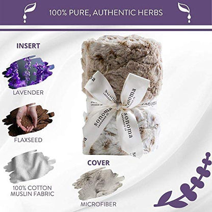Sonoma Lavender Spa Heat Wrap for Neck, Shoulders and Lower Back, Microwaveable Lavender Aromatherapy Heating Pad, Removable and Washable Covers, Stress and Pain Relief (9" x 26", Arctic Circle) - color: Arctic Circle