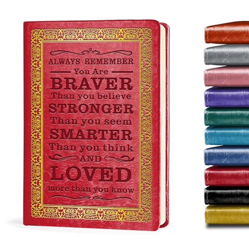 JOHSBYD Journal for Women - Inspirational Writing Journal with Prompts, Gratitude & Self Love Notebook for Daily Reflection, Mindful Diary for Ladies, Graduation Gift for Women, Mom, Friends (Red) - color: Red