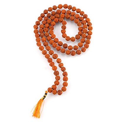 Aatm Tibetan 108 Beads Shiva Rudraksh Jaap Mala Necklace for Prayer & Healing (Beads Size: 8 mm)