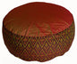 Meditation Cushion Zafu Pillow - Buckwheat and Kapok Fill - Ikat Diamond Saffron - color: Ikat Diamond Saffron