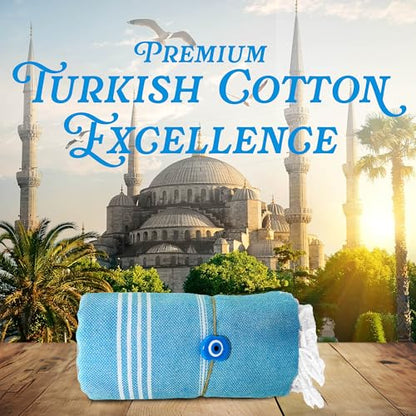 Lina Turkish Beach Towel Peshtemal (38" x 71"), Sand-Free, Large & Quick-Dry, Lightweight Pool Towels for Travel, Soft 100% Turkish Cotton & Pre-Washed, Ideal for Spa or Bath, Turquoise - color: Turquoise