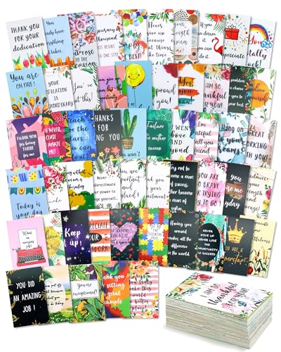 72 Pieces Unique Affirmation Cards, Motivational Daily Funny Cards with Encouragement Quotes, Teacher Kids Student Picnics Party Mini Notes Postcards