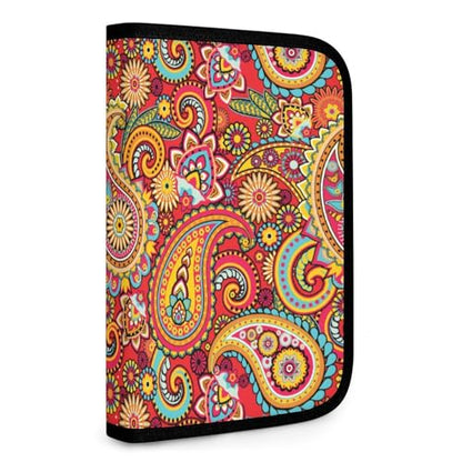 Bright Red Floral Paisley Bohemian Large Capacity Foldable Storage Bag