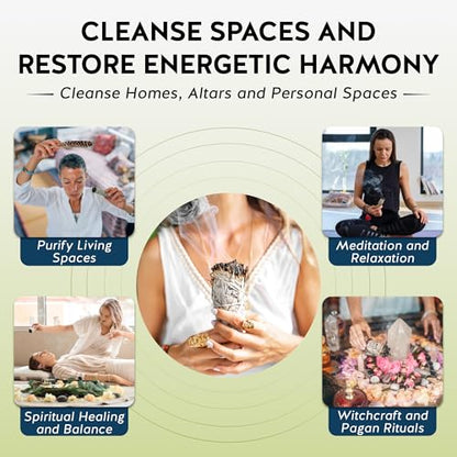 White Sage Smudge Stick Set – 3-Pack of 4-Inch Bundles for Home Cleansing, Meditation Rituals, Energy Clearing, Witchcraft Tools, Spiritual Gifts, Yoga, Altar, and Smudging