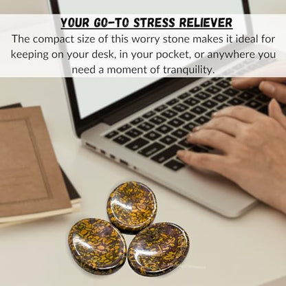Amazing Gemstone Fruit Jasper Worry Stone Crystals and Healing Stones - Stress Relief Gifts - Piedra Crystal Fidget for Meditation, Relaxation - Unique Stocking Stuffers Birthday Gifts for Women, Men - color: Fruit Jasper