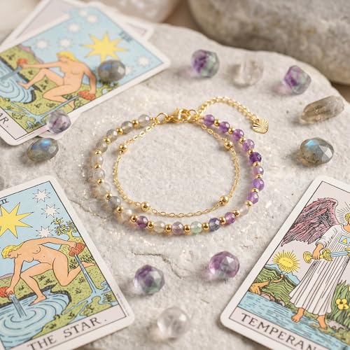 Farfume Crystal Bracelet Beaded Bracelets 4mm Natural Stone Beads Gemstone Handmade Jewelry Gift for Women - color: Healing Prayers Bracelet-Healing & Divine Comfort