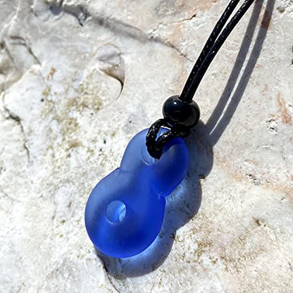 Infinity Necklace - Sea Glass Jewelry - Positive Vibes Collection - Cute Meditation Crystals - Spiritual Gifts for Yoga Lovers - High Vibration Tibetan Symbols - Cool and Trendy Good Luck Amulets - color: Ocean Blue Sea Glass Crystal