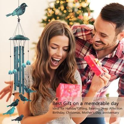 Askhald Bird Wind Chimes for Outside Windchimes Outdoors with 6 Wind Bells Hanging Decor for Patio Garden Porch Backyard Birthday Thanksgiving Christmas for Mom Grandma Nana