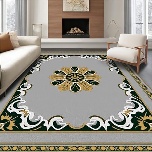 Flatwoven High Traffic Area Rug 4x6, Christmas Elephant Art with Detailed Yarn Hooked Floral Embellishments, Non Slip, Stain Resistant, Washable Area Rugs for Living Room, Bedroom (Gray, 4x6) - color: Gray/Pattern 14, size: 4' x 6' (Rectangular)