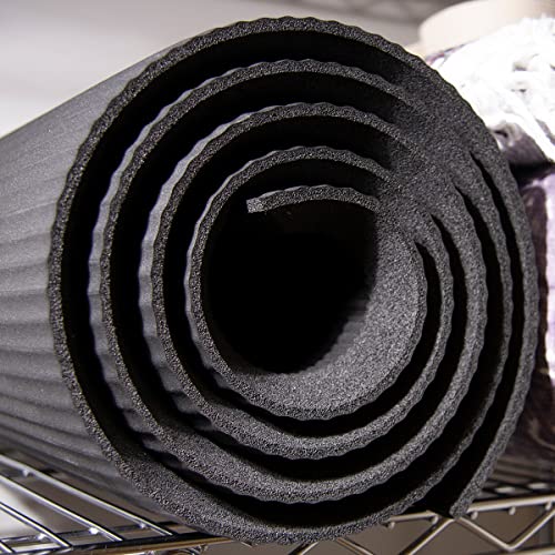Hugger Mugger Ultimate Cushion Yoga mat - Black - Ultimate thick, grippy, soft yoga mat, extra long and wide, and extra cushion