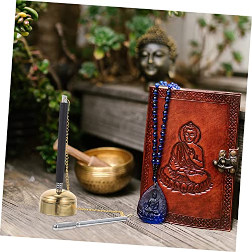 FRCOLOR Adjustable Wooden Chime Buddhist Ritual Utensil for Temple Supplies Extendable Meditation Bell Carved Design for Prayer and Chanting
