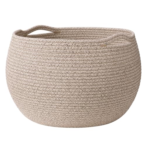 Goodpick Large Toy Storage for Kids, Woven Storage Basket for Home Decor, Baby Baskets for Baby Shower, Diaper Caddy Organizer for Nursery Living Room, Jute, 15.7"D x 10.5"H - color: Light Brown, size: 15.7"D x 10.5"H