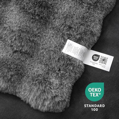 Amélie Home Faux Fur Throw Blanket, Ultra Soft Fuzzy Plush Bubble Blanket for Couch, Bed & Living Room, 60"x80", Cationic Wolf Gray - color: Heather Grey, size: 60" x 80"