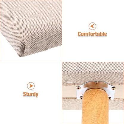 Levemolo Stool with Cushion Portable Wooden Balance Chair Seiza Bench for Adults Over 150cm Height Prayer and Seating