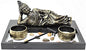 We pay your sales tax Tabletop Zen Garden Sleeping Relaxing Thai Buddha Rock Rake Candle Holder Home Decor(G16284)