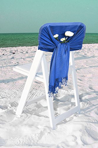 Sakkas Large Soft Silky Pashmina Shawl Wrap Scarf in Solid Colors - color: Royal Blue