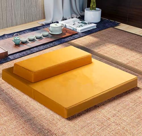 Large Meditation Cushion Mat Set Thick Yoga Mat Bolster Floor Pillows Seating for Adults Upgraded Meditation Accessories(Size:24x24inch,Color:yellow1) - color: Yellow1, size: 24x24inch