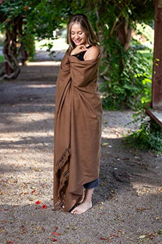 Meditation Shawl or Meditation Blanket, Shawl/Wrap, Oversize Scarf/Stole. Large. Unisex. - color: Sand Brown