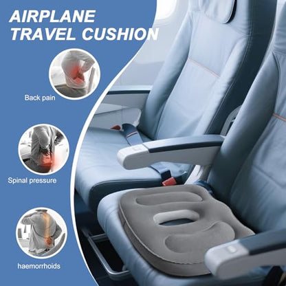 Sondor Travel Cushion,Air Seat Cushion,Evolution Cushion Portable & Lightweight Inflatable Seat Cushion - Ideal for Airplane Chairs, School Bleachers, Stadium Seats, and Wheelchairs (Gray) - color: Gray