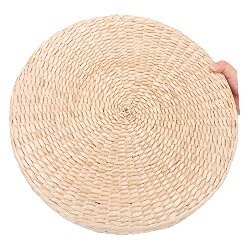 Japanese Style Woven Meditation Cushion Floor Pad Thick Round Seating Cushion for Home Decor Yoga Office and Relaxation Natural and Rustic Design