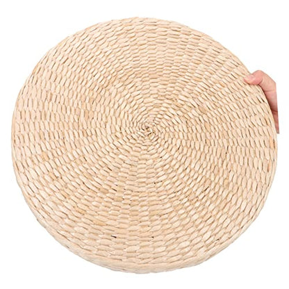Japanese Style Woven Meditation Cushion Floor Pad Thick Round Seating Cushion for Home Decor Yoga Office and Relaxation Natural and Rustic Design
