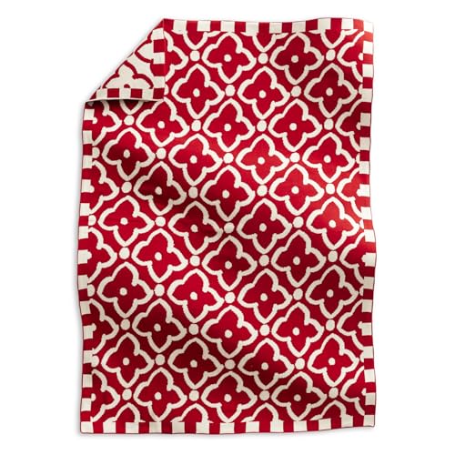 Vera Bradley Women's Cotton Double Knit Throw Blanket - color: Moorish Goji Berry Red