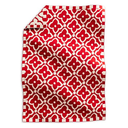 Vera Bradley Women's Cotton Double Knit Throw Blanket - color: Moorish Goji Berry Red