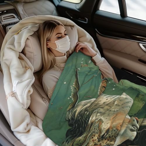 Underwater Catfish Prints Throw Blanket (320g Flannel) Anti-Pilling Warm Fuzzy Blankets for Bed Sofa Couch Travel 40x30 Inch - color: Underwater Catfish, size: 40x30 Inch