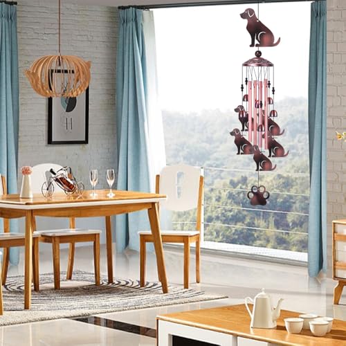 36 Inch Dogs Wind Chimes Outdoor/Indoor Decor - Metal Dog Musical Wind Bells, Mobile Romantic Dog Wind Catcher, Outdoor Dogs Wind Chimes Gifts for Mom, Home, Balcony, Trees, Festival Garden Decoration