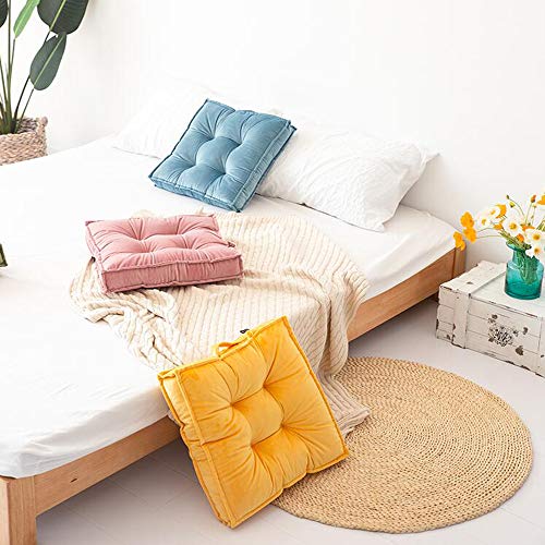WJXBoos Thick Large Floor Cushion,with Carrying Handle Portable Tatami Square Seat Cushion Floor Pillow Meditation Worship Buddha Yoga A 4343cm(1717inch)