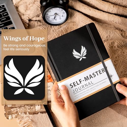 Yoment Gratitude Journal for Men 13-Week Guided Productivity 5 Minute Daily Journal with Prompts for Mindfulness, Mental Health & Productivity - Guided Self Care Gift, Black - color: Black