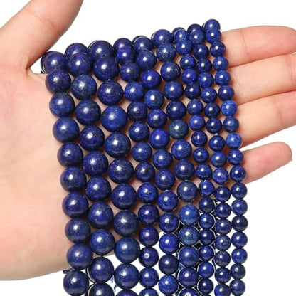 About 45pcs 8mm Stone Beads Lapis Lazuli Beads Crystal Gemstone for Jewelry Making, DIY Bracelet Necklace Blue Beads - color: Lapis Lazuli, size: 8mm