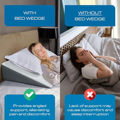 Kolbs Bed Wedge Pillow for Sleep Apnea, FSA Eligible Acid Reflux, and Back Pain Relief, with Chic Jacquard Cover - Headboard Wedges for Sleeping (Extra Wide 7.5" Height) - size: Extra Wide 7.5" Height