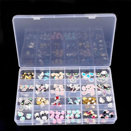 24 Grids Clear Plastic Organizer Box with Adjustable Dividers, Small Craft Organizers and Storage, Clear Compartment Container Storage for Jewelry, bead, DIY Crafts, Fishing Tackles, Small Parts